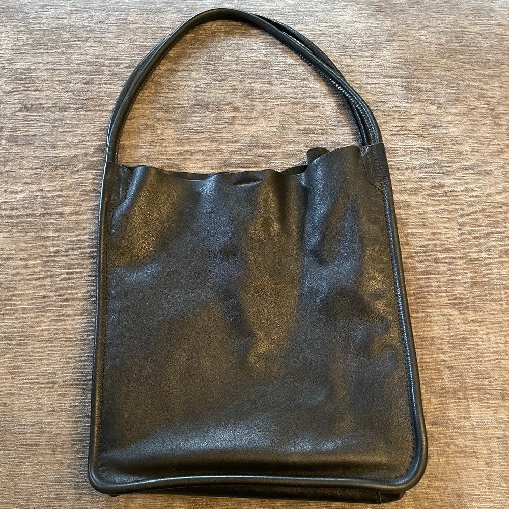 Black Leather Tote Bag